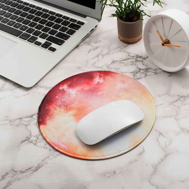 Insten Round Mouse Pad Galaxy Space Planet Design, Stitched Edges, Non Slip Rubber Base, Smooth Surface Mat (7.9" x 7.9"), 2 of 6