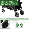 DOMETOUR Collapsible Wagon Cart with Wider Wheels & Auto-Rebound Handle - Heavy-Duty, Utility Grocery Shopping Cart for Camping, Beach & Gardening - 4 of 4