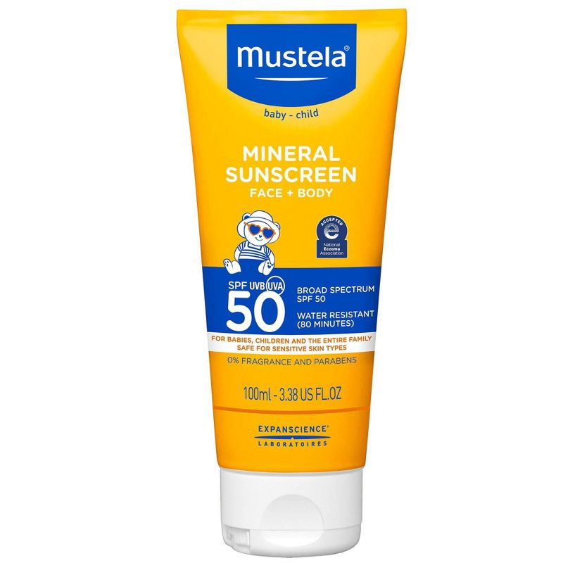Mustela Fragrance Free Mineral Baby Sunscreen Lotion SPF 50 - 3.38 fl oz, 1 of 10