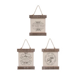 Transpac MDF Motivational Wall Art Set of 3 Brown Indoor Decor Perfect for Gift Giving and Home Decoration - 1 of 1