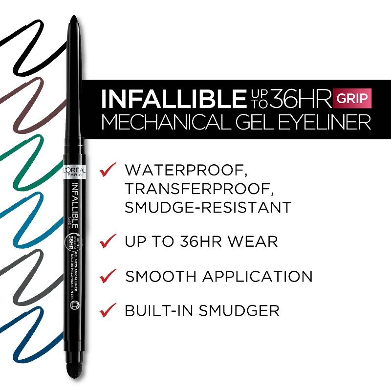 L'Oreal Paris Infallible Grip Waterproof Mechanical Gel Eyeliner - 0.023oz, 5 of 11