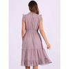 Allegra K Women's Sleeveless Smocked Waist Gilding Metallic Stars Chiffon Party Dress - 3 of 4