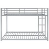 Full over Full/Twin over Twin Metal Bunk Bed, Sturdy Low Bunk Bed Frame with Safety Ladder for Kids, Teens and Adults - HABITRIO - 4 of 4