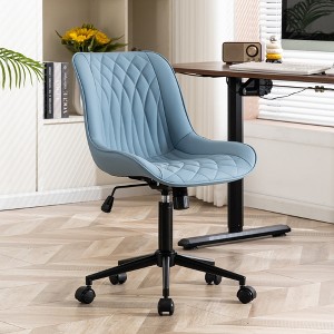 YOUNIKE Modren Office Desk Chair Leather Executive Task Chair Adjustable Swivel Makeup Rolling Vanity Chair Seat Height 17.72"-22.44" - 1 of 4