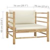 vidaXL Patio Lounge Set Outdoor Sectional Sofa with Cushions Tea Table Bamboo - White Armchair - 4 of 4