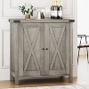 Farmhouse Sideboard Buffet Cabinet, Small Storage Cabinet with 2 Doors and Adjustable Shelves - 2 of 4