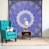 HomeRoots 92" X 84" Purple Black And White Mandala Cotton Hanging Tapestry - 2 of 4