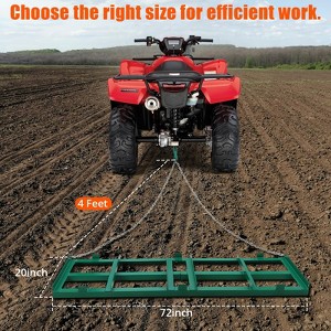 Stainless Steel Lawn Leveler, Lawn Leveling Rake with 180° Rotating Long Handle, Ergonomic Easy to Install, Heavy Duty Landscape Rake - 1 of 4
