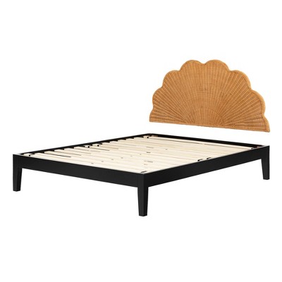 South Shore Queen Hoya Bed and Headboard Set Black/Natural