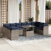 vidaXL 11 Piece Garden Sofa Set with Cushions - Gray Poly Rattan - 2 of 4