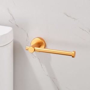 Gold Sturdy Aluminum Toilet Paper Roll Dispenser for Wall Mounting in Bathroom, Kitchen, or Washroom - 1 of 4