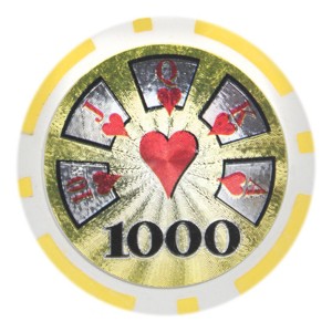 Slickblue 14-Gram Poker Chips 25-Pack, Hi Roller Design, Laser Inlay Art, Casino Play, $1-$10,000 - 1 of 3