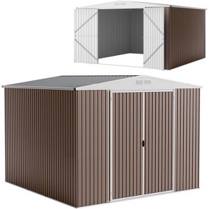 Acekool 8x7 FT Metal Outdoor Storage Shed, Lockable Door, Vents, Sloped Roof for Patio & Lawn - 1 of 4