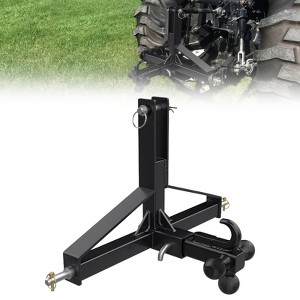 Tractor 3 Point Quick Hitch - 2" Receiver & 4-Way Ball Mount for Tractor Standard Category 1, 10,000Lb Capacity 3 Point Trailer Hitch for Implements - 1 of 4