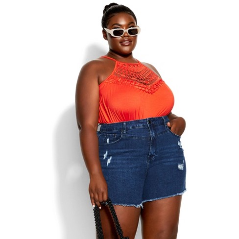 Women's Plus Size Island Crochet Top - Tigerlily