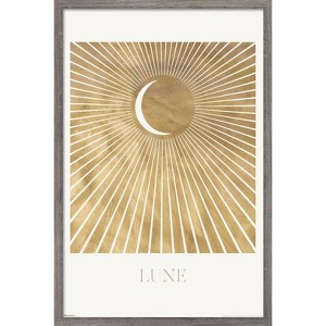 Trends International Reinders: Sun & Moon - Moon - Lune Framed Wall Poster Prints Barnwood Framed Version 14.725" x 22.375" - 1 of 4