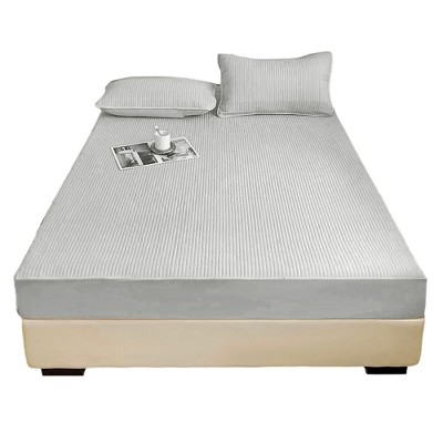 Unique Bargains Lattice Stitching Fitted Sheet 1 Pc