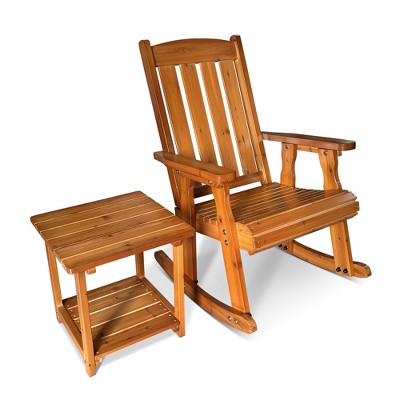 Fortune Candy 1 Person Wooden Rocking Chair with Comfortable Backrest Inclination, High Backrest and Deep Contoured Seat