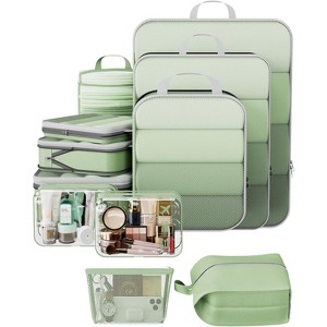 9/11 Set Compression Packing Cubes Travel Essentials,Compressible Expandable Large Luggage Suitcase Organizer - 1 of 4