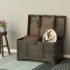 Vintiquewise Brown Large Wooden Storage Trunk with Lockable Latch - 4 of 4