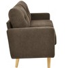 APRILSOUL 67.7" Wide Mid-Century Modern Upholstered Tufted Loveseat Sofa With Wooden Legs - 3 of 4