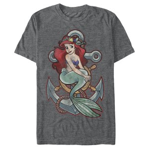 Men's The Little Mermaid Ariel Vintage Anchor T-Shirt - 1 of 4