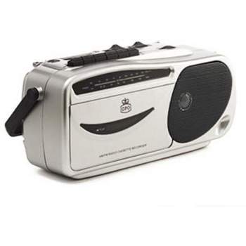 GPO Retro GPO9401 9401 Portable AM/FM Radio Cassette Recorder Player - Silver