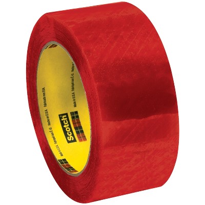 Scotch 3M 3199 Security Tape 2.0 Mil 2" x 110 yds. Clear/Red 6/Pack T90231996PK