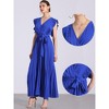 Allegra K Women's Wrap V Neck Sleeeveless Midi Pleated Dress - 2 of 4
