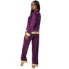 ADR Women's Classic Satin Pajamas Lounge Set, Long Sleeve Top and Pants with Pockets, Silk like PJs - 2 of 3