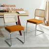 VYNXARIA Dining Chairs Set of 2, Velvet Rattan Side Accent Chairs with Chrome Legs, Modern Mid Century Breuer Designed Chairs£¬Orange - 3 of 4