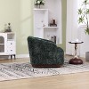 CAVINAS Swivel Fabric Accent Chair with 360 Degree Rotation, Upholstered Barrel Armchair with Metal Base and Removable Back Pillow - 2 of 4