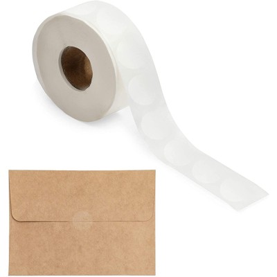 Stockroom Plus 1000-Pack Blank Clear Round 1.5-Inch Stickers Labels, Envelope Seals
