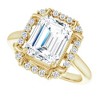 Pompeii3 4 1/4 Ct Emerald Moissanite & Diamond Engagement Ring White Yellow or Rose Gold - 4 of 4