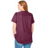 Woman Within Plus Size Pintucked Half-Button Tunic - 3 of 4