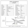 Urban Ambiance Luxury Coastal  Ceiling Fan 20.755''H x 56''W,  Matte White Finish,  Cairns Collection, UHP9300 - 3 of 4