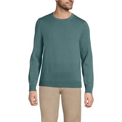 Lands' End Men's Fine Gauge Cotton Crew Neck Sweater