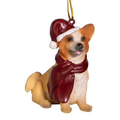 Design Toscano Welsh Corgi Holiday Dog Ornament Sculpture