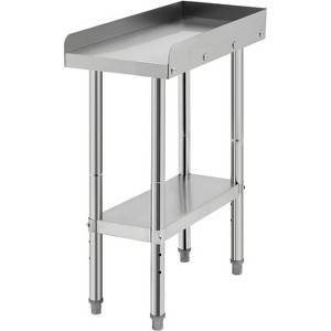 24x24x30 NSF Stainless Steel Equipment Stand, 400 lb Heavy-Duty Grill Table with Adjustable Legs & 2" Backsplash for Commercial Restaurant Kitchen - 1 of 4