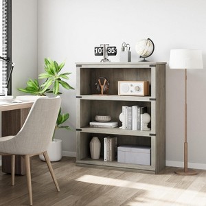 3 Tier Book Shelf, Farmhouse Tall Book Case with Storage, Wooden Display Bookshelves for Home Office, Living Room, Bed Room - 1 of 4