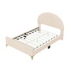 Full Size Upholstered Platform Bed with Classic Semi-circle Shaped Headboard and Metal Legs for Bedroom or Apartment - 4 of 4