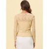 INSPIRE CHIC Women's Tie Front Ruffled Hem Floral Lace Sheer Crop Bolero Shrug - 3 of 4