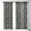 Ninola Design Christmas Botanical Charcoal Single Panel Sheer Window Curtain - Society6 - 2 of 4