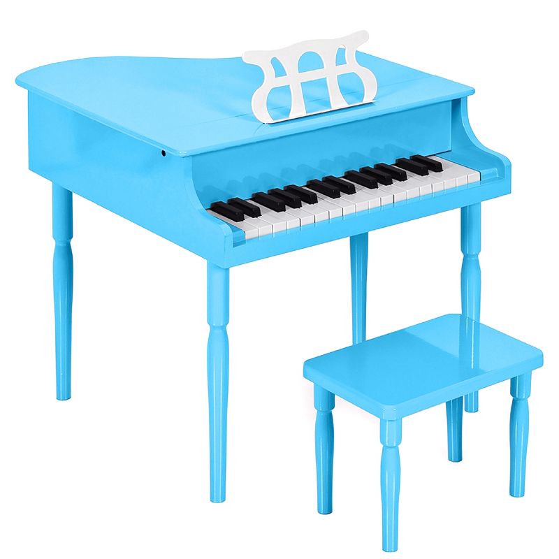Best Choice Products Kids Classic 30-Key Mini Piano w/ Lid, Bench, Folding Music Rack, Song Book, Stickers, 1 of 9