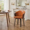 Art Leon Mid Century Modern Swivel Dining Chair with PU Leather and Poplar Legs - 3 of 4
