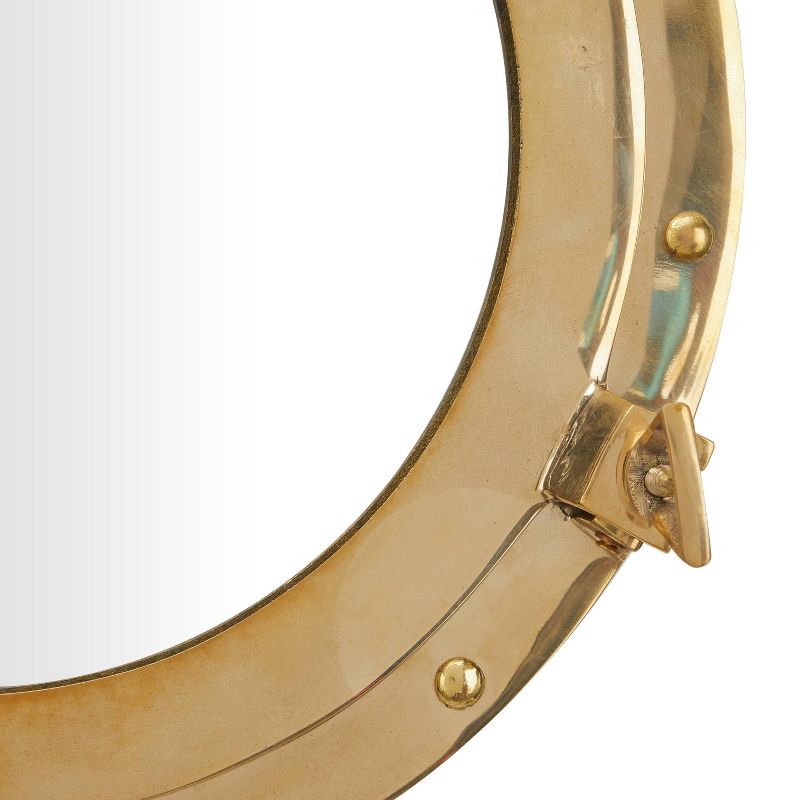 Brass Sail Boat Wall Mirror with Port Hole Detailing Gold- Novogratz, 4 of 7