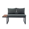 Nestfair 4pc L-Shaped Wicker Outdoor Conversation Sectional Sofa Set Dark Gray - 4 of 4