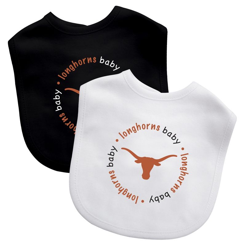 BabyFanatic Officially Licensed Unisex Baby Bibs 2 Pack - NCAA Texas Longhorns, 1 of 4