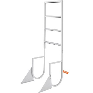Cesicia Silver Aluminum Alloy Pontoon Boat 4-Step Ladder with 2 inches Wide Step & Nonslip Rubber Mat - 1 of 4