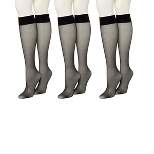 LECHERY Women's Matte Silky Sheer 20 Denier Knee-Highs (3 Pairs)